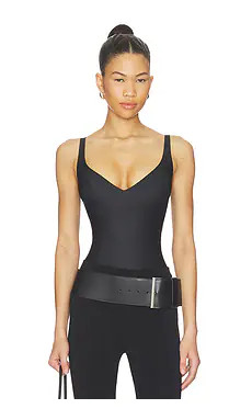 SKIMS Body Core Sculpt Plunge Thong Bodysuit in Onyx from Revolve.com | Revolve Clothing (Global)
