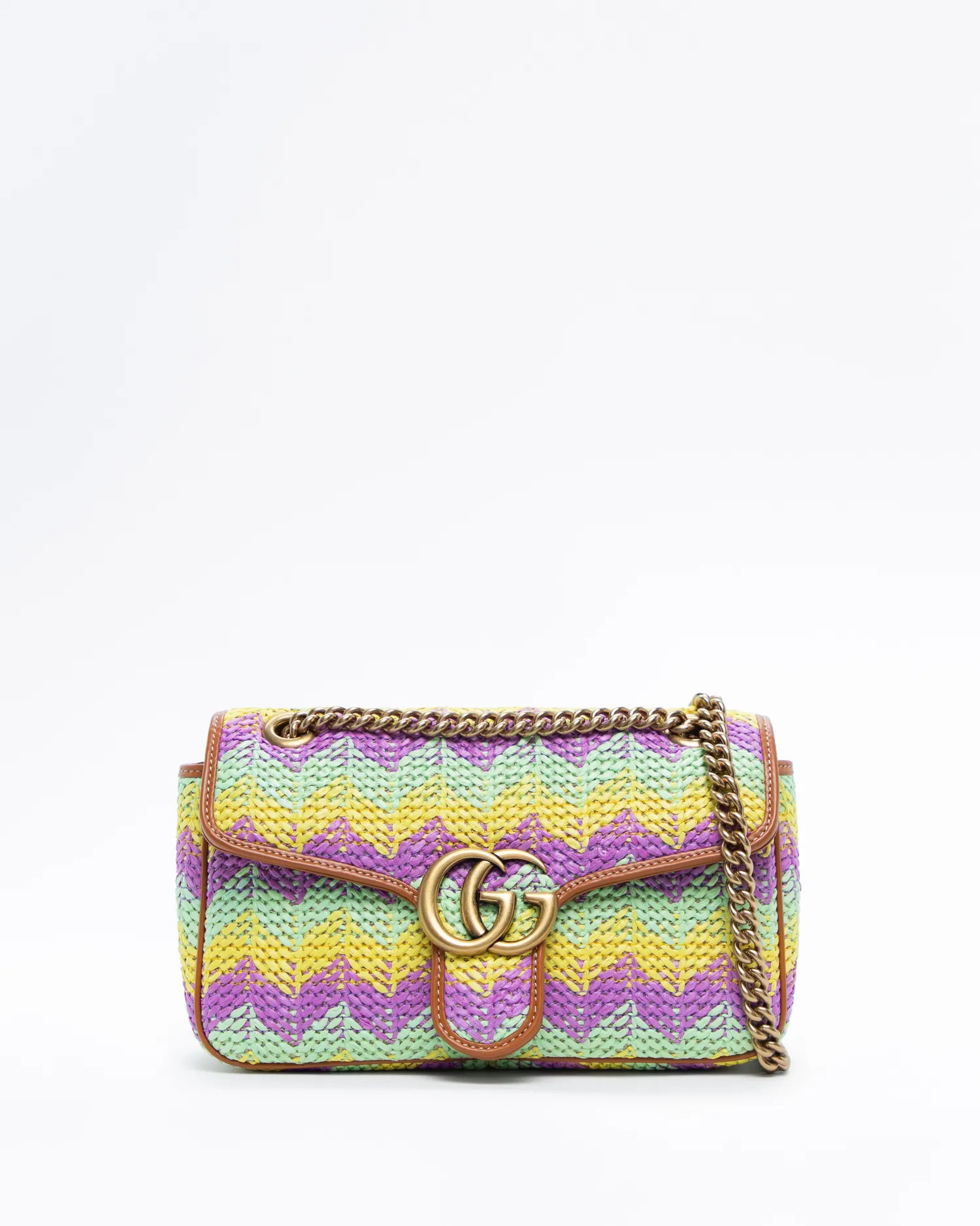 GG Marmont Raffia Medium Shoulder Bag | Vivrelle