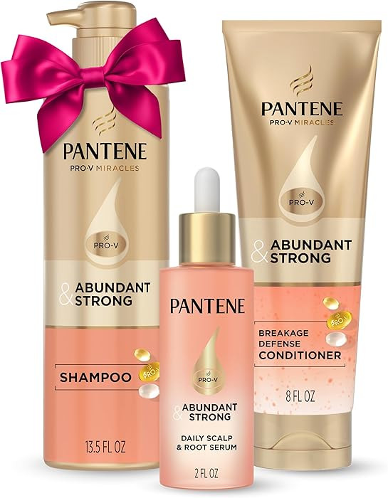 Pantene Abundant & Strong 3-Piece Regimen with B5 Complex + Niacinamide, Shampoo (13.5 oz), Condi... | Amazon (US)
