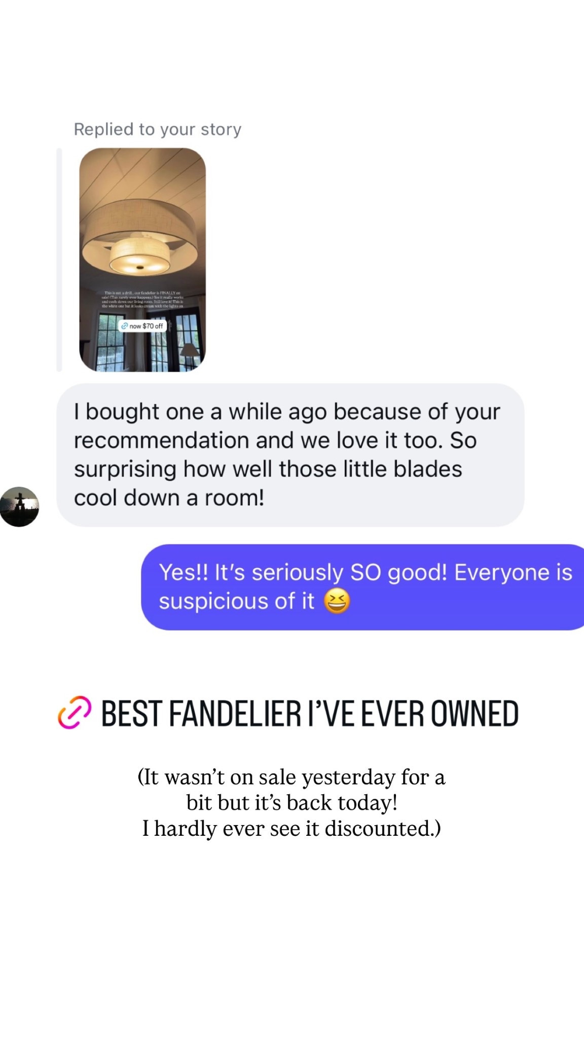 Best Fandelier (It wasn’t on sale yesterday for a bit but it’s back today! 
I hardly ever see it discounted.)

#LTKSaleAlert
