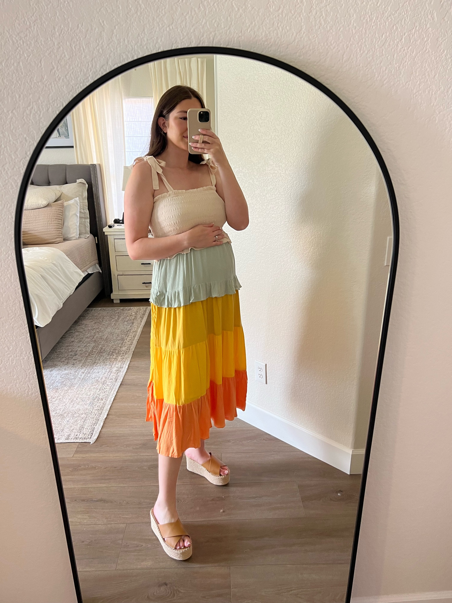 27 weeks pregnant. Went up 1 size. 

#LTKbump #LTKbaby