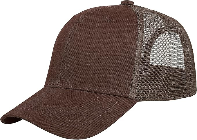 Falari Trucker Hat Baseball Cap Structured Plain Design 6 Panel, Adjustable Size | Amazon (US)