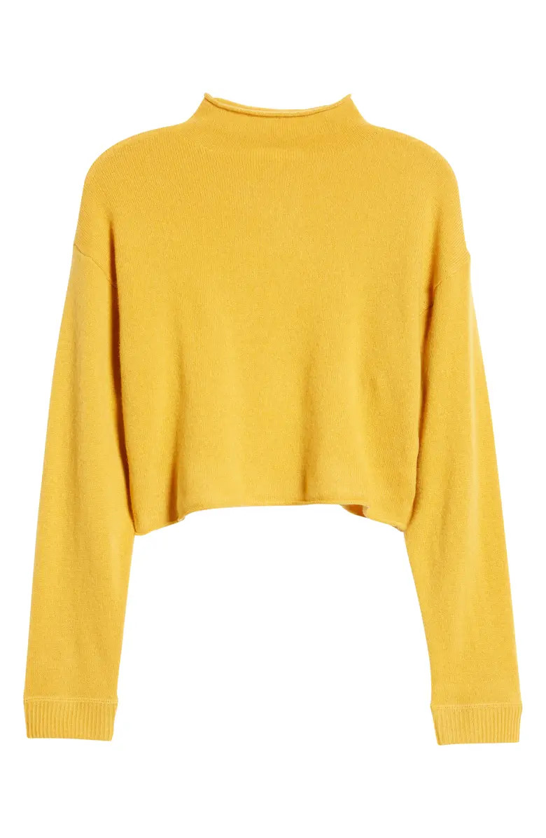 Cashmere & Wool Crop Roll Neck Sweater | Nordstrom