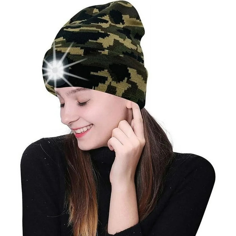 1Pcs Unisex Knit Hat with LED Light for Night Outdoor Adventures, Stylish Winter Beanie Ideal for... | Walmart (US)