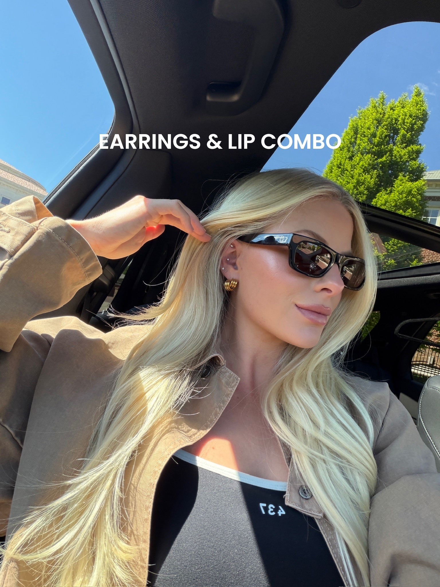 Lip liner - twist, lip gloss - birthday cake! Sized up 2 sizes in romper, xs/s in jacket (oversized fit), true size in shoes! Code KATHLEEN20 for discount on sunnies, earrings, ring! #kathleenpost

Spring transition, spring outfit 2026, bump friendly, maternity look, errands outfit

#LTKBump #LTKdayinmylife #LTKSeasonal