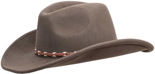 Outback Trading Wallaby Durable Wool Western Cowboy Hat with Wire Brim & Hatband with Buckle, Brown, Small | Amazon (US)