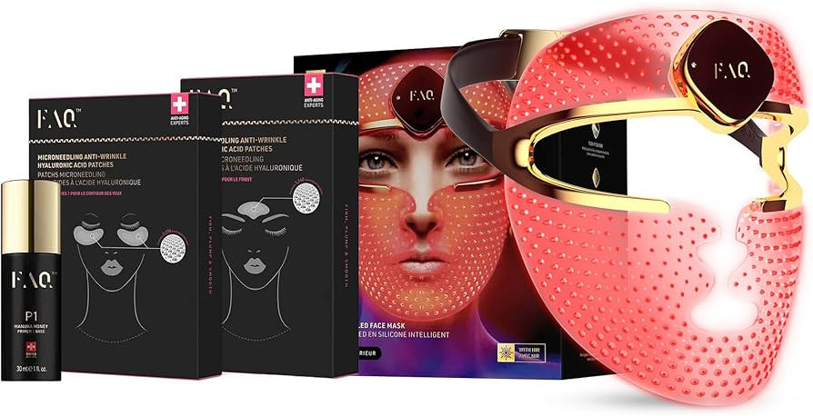 FAQ 202 Smart Anti Aging NIR + 7 LED Face Light Mask + Microneedling Anti-Wrinkle Hyaluronic Acid... | Amazon (UK)