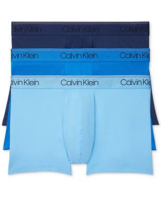 Calvin Klein Men's 3-Pack Microfiber Stretch Low-Rise Trunks  & Reviews - Underwear & Socks - Men... | Macys (US)