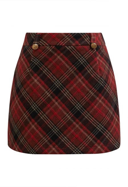 Styled Precision Plaid Mini Bud Skirt | Chicwish