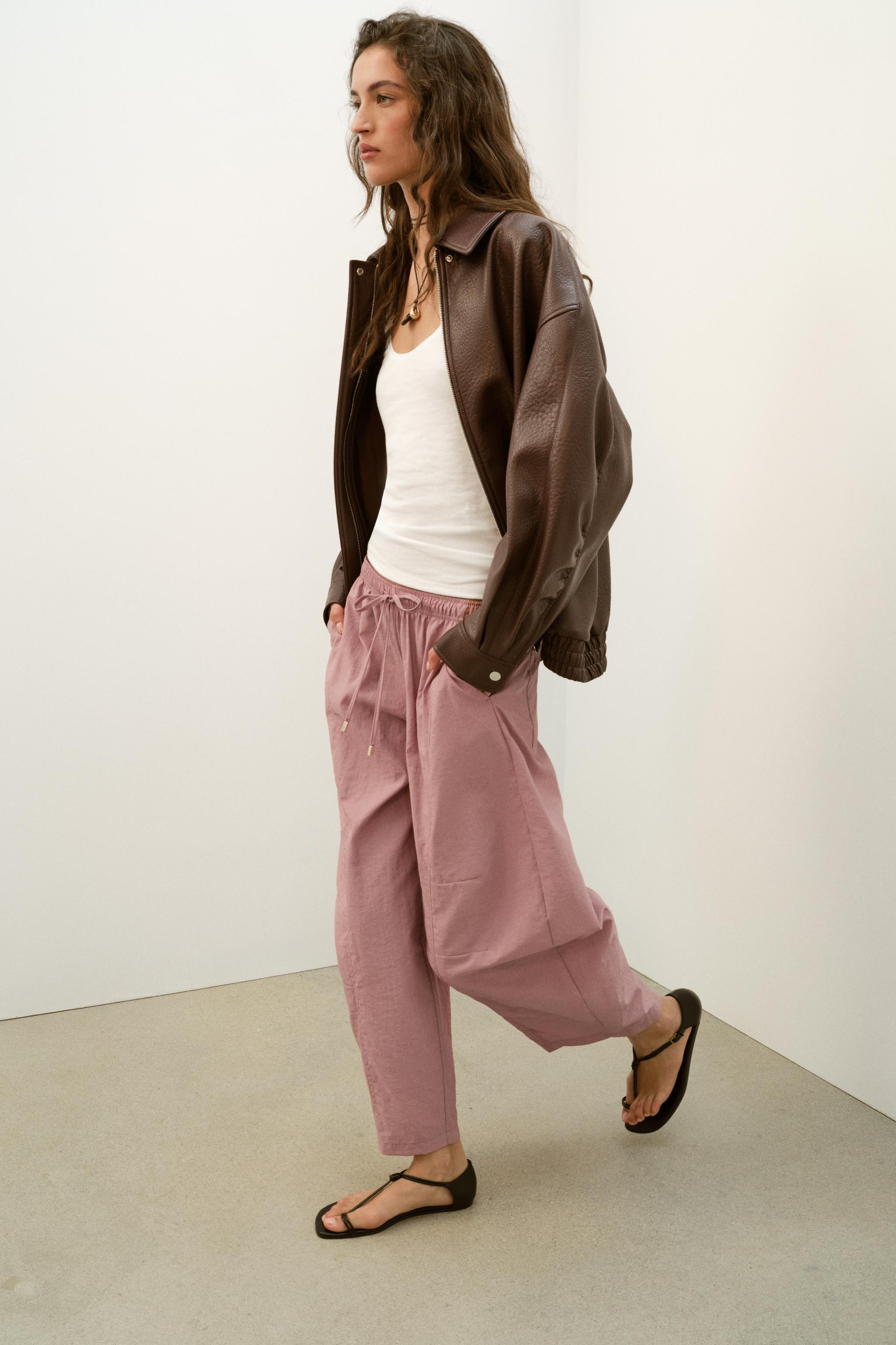 BARREL PANTS WITH ELASTIC WAIST | Zara US
