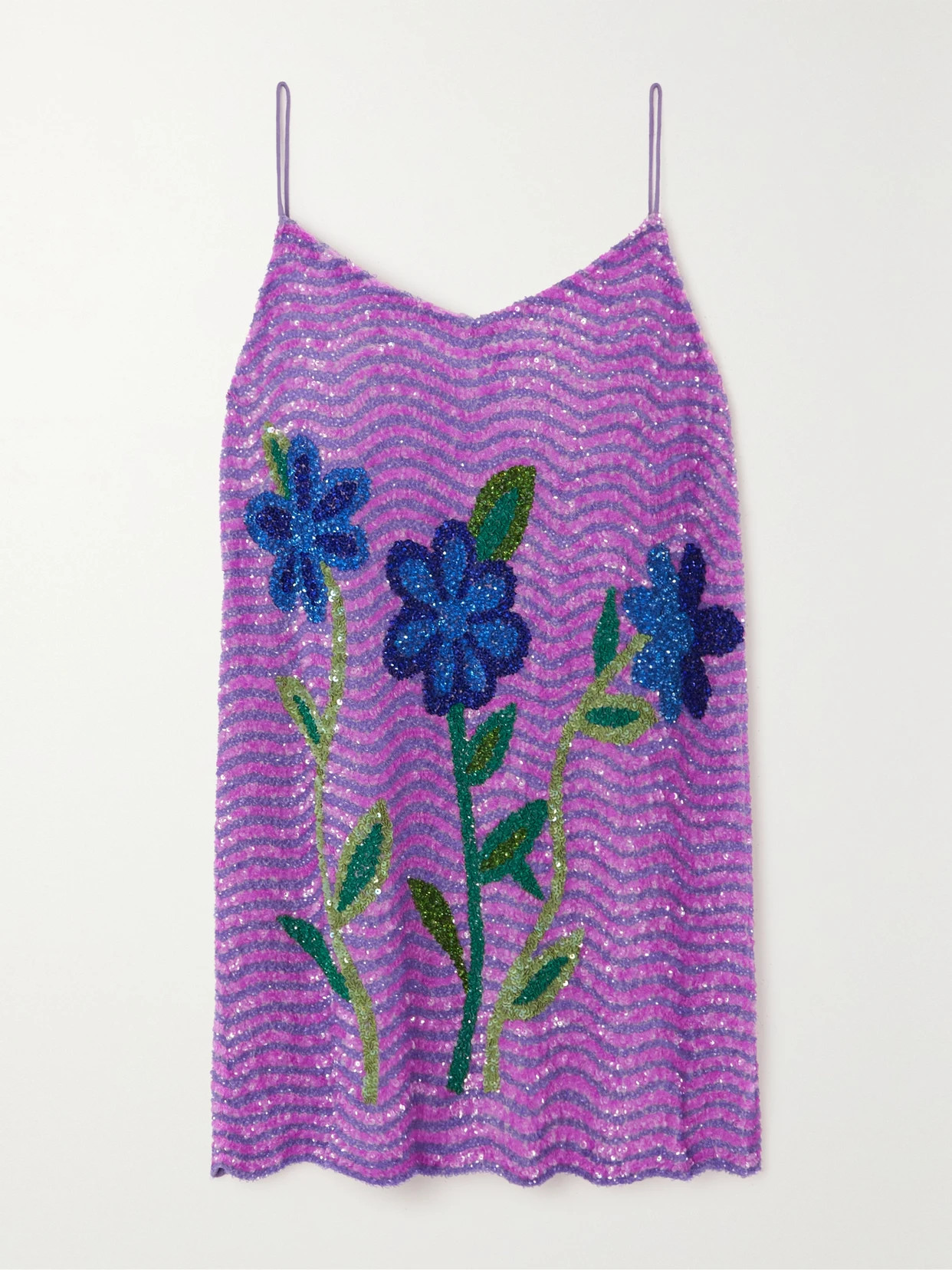 Ashish - Beaded Sequined Tulle Mini Dress - Purple | NET-A-PORTER (US)