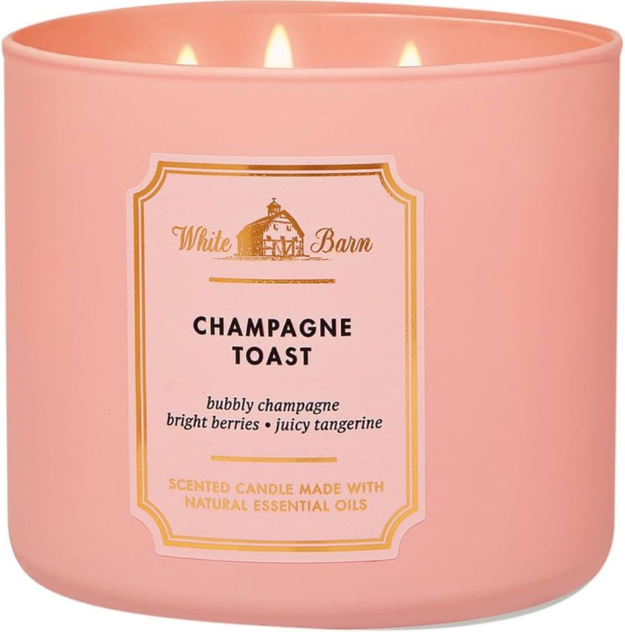 Bath and Body Works White Barn Champagne Toast 3 Wick Candle 14.5 Ounce Basic White Barn Label, S... | Amazon (US)