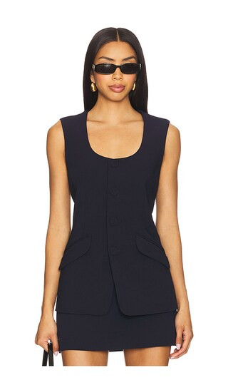 The Diana Vest in Navy | Revolve Clothing (Global)