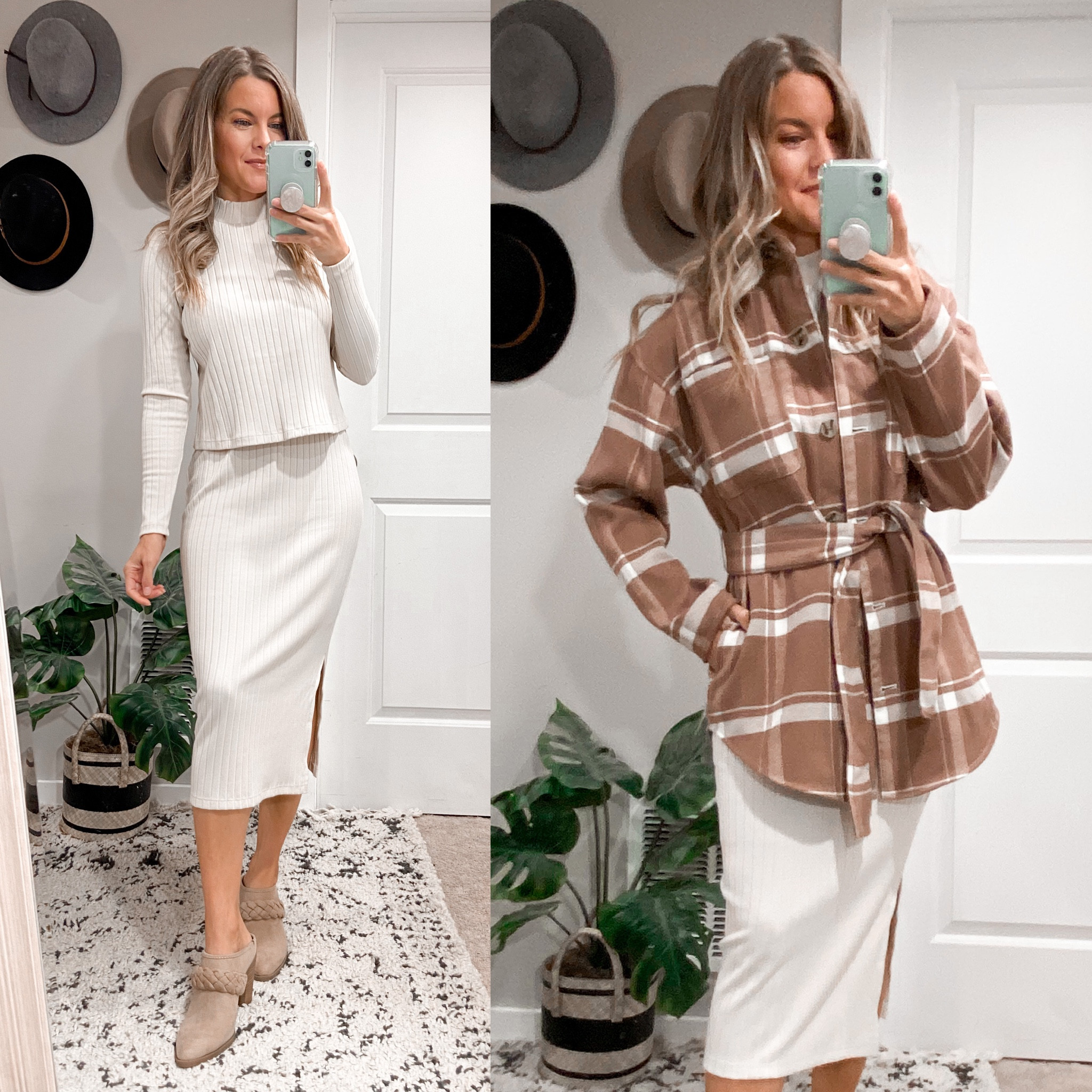 Ribbed Knit Matching Set, Old Navy 50% Off Sale!
This outfit got sooo many compliments today! My exact plaid coat is no longer available but I tagged some cute Old Navy plaid shackets/coats on sale (whole site is 50% off right now) 😱
I sized up one size in the skirt because I have booty/hips and my regular size (XS) was a little bit clingy. Size XS top, S petite skirt.
The top & skirt also come in camel:tan color.

#LTKSeasonal #LTKstyletip #LTKsalealert