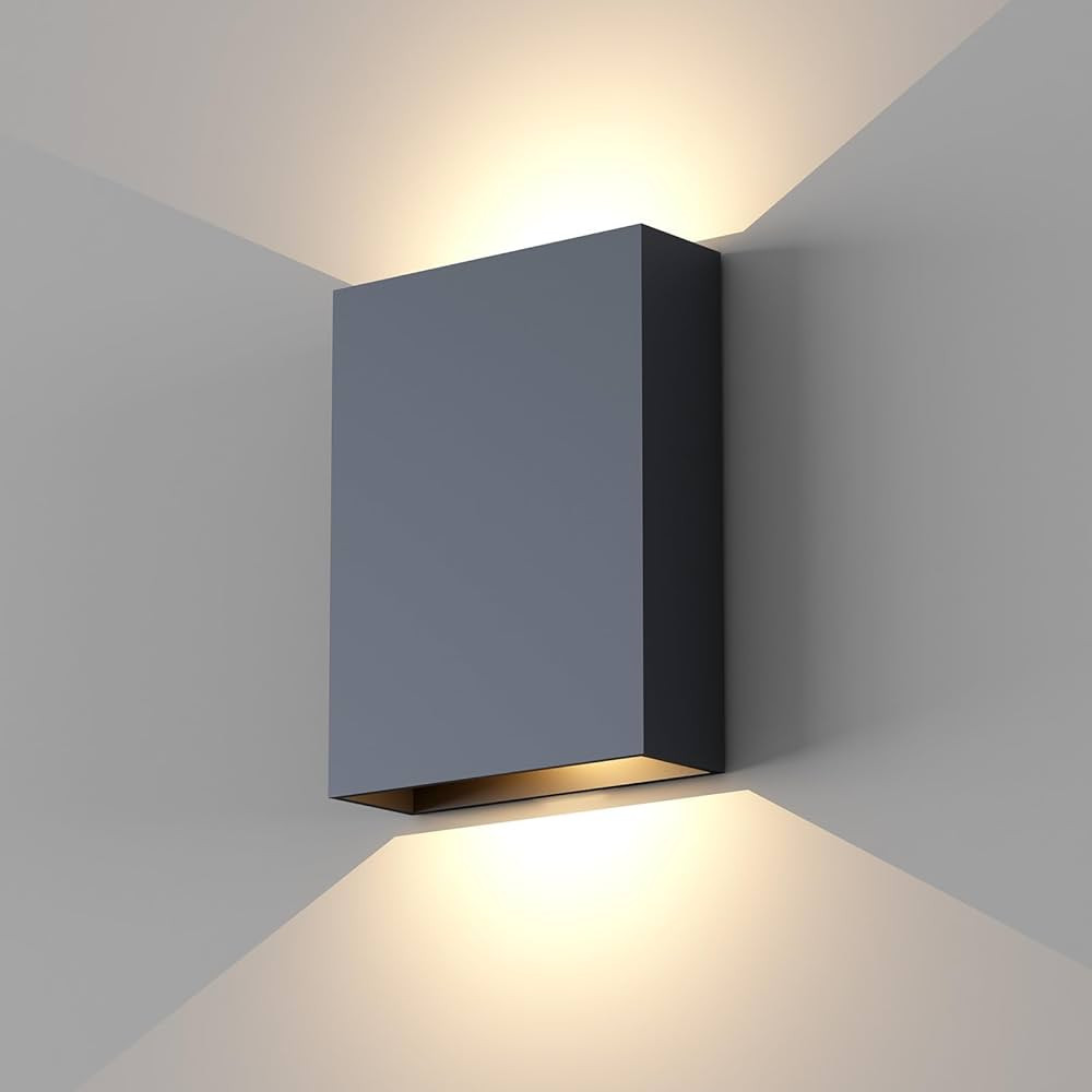Dimmable LED Up and Down Wall Light Outdoor Wall Sconces, 6.3'' Mordern Porch Light, IP65 Waterpr... | Amazon (US)