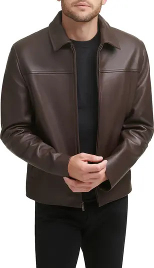 Smooth Lamb Leather Collared Jacket | Nordstrom