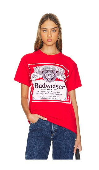 Budweiser Label King Of Beers Tee in Red | Revolve Clothing (Global)