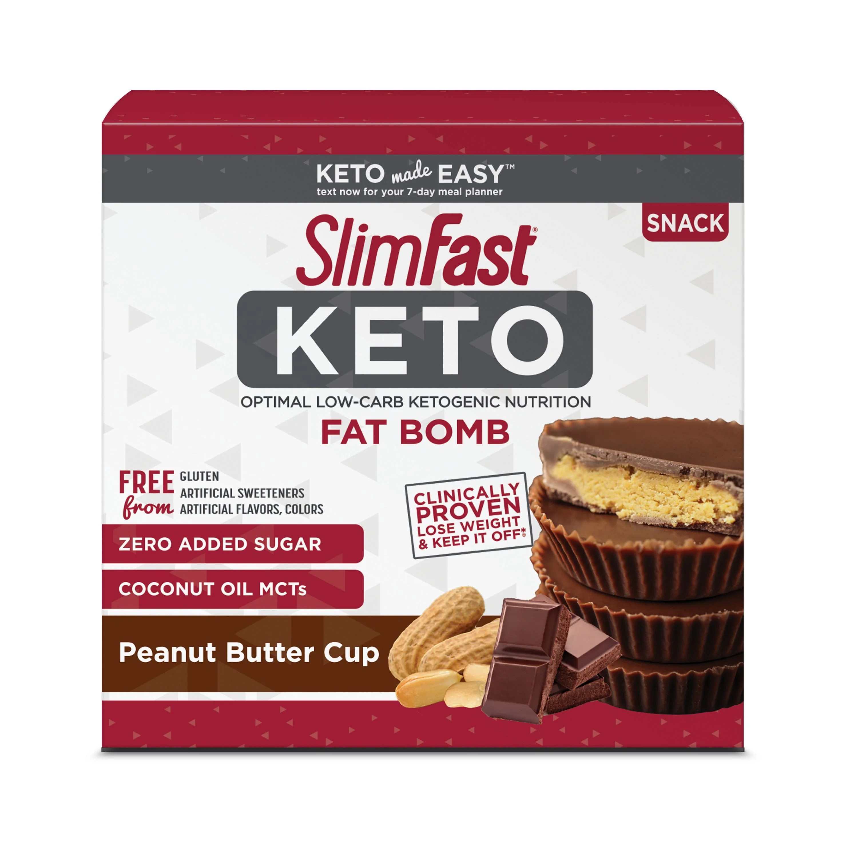SlimFast Keto Fat Bomb Snacks, Peanut Butter Cups, 0.6 Oz, 14 Count | Walmart (US)