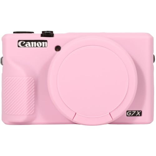 AEXUTDA Case for Canon Powershot G7X Mark III Digital Camera, Anti-Scratch Slim Fit Soft Silicone Skin with Detachable Lens Cover, Camera Accessories - Pink | Amazon (US)