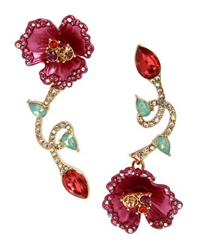 Betsey Johnson Floral Mismatch Earrings | Amazon (US)