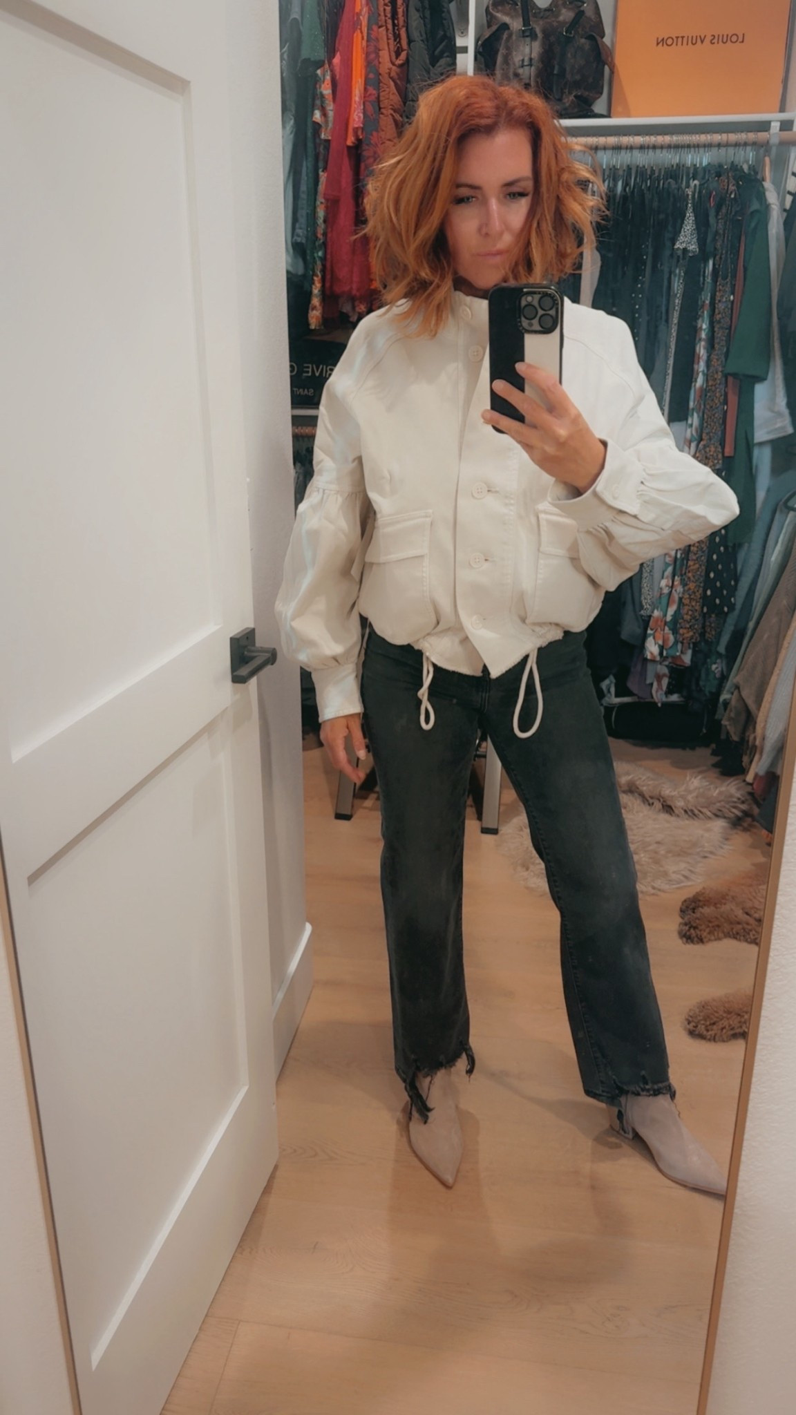 Europe vacation outfit | straight leg grey jeans | spring bomber jacket | beige booties 

Size M Jacket 

#LTKSeasonal #LTKOver40 #LTKPetite