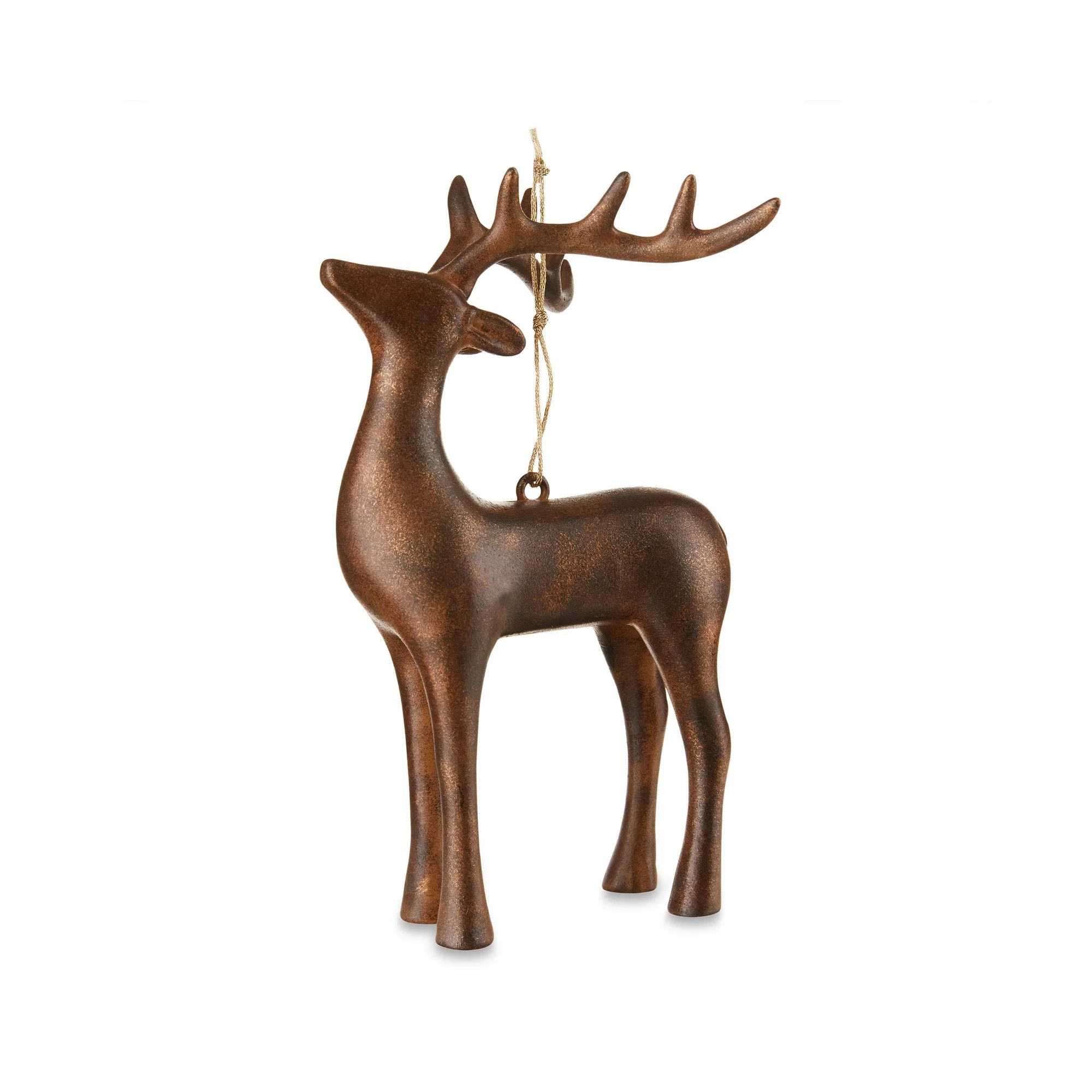 Festive Fireside Brown Copper Deer Ornament, 0.2 lb, by Holiday Time | Walmart (US)