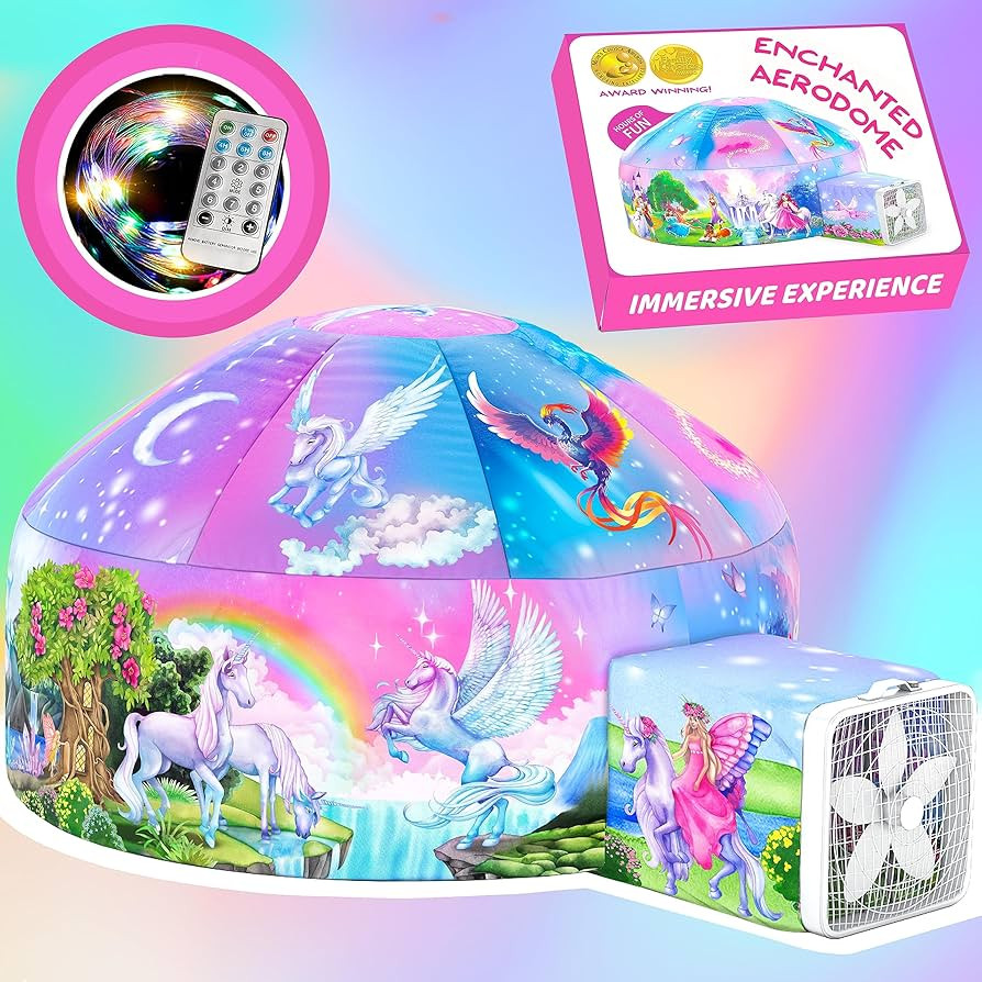 W&O Enchanted Aerodome with LED Lights - Inflatable Princess Castle for Kids Aged 3-12, Inflates ... | Amazon (US)