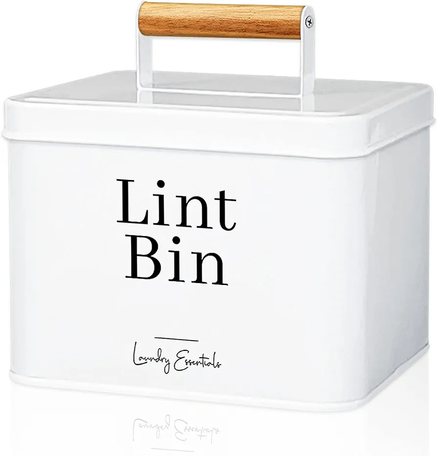 Modern Farmhouse Lint Bin for Laundry Room Decor and Accessories, Metal Lint Bin for Laundry Deco... | Amazon (US)