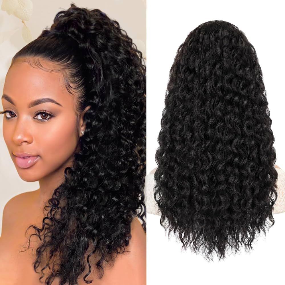 AISI BEAUTY Ponytail Extension,Curly Drawstring Ponytail Extension for Black Women Synthetic Clip... | Amazon (US)