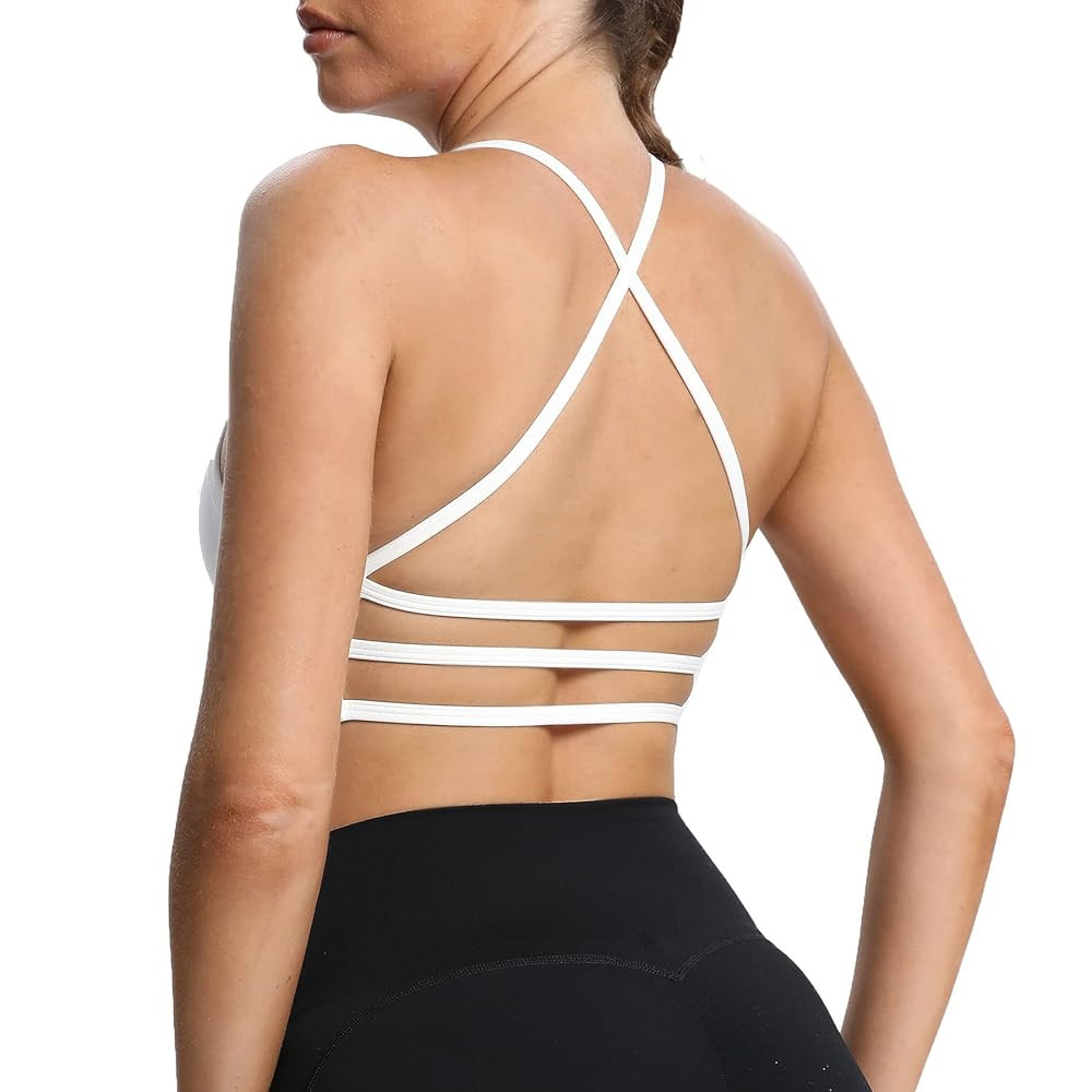Aoxjox Women's Workout Sports Bras Fitness Amor Low Impact Bra Yoga Crop Tank | Amazon (US)