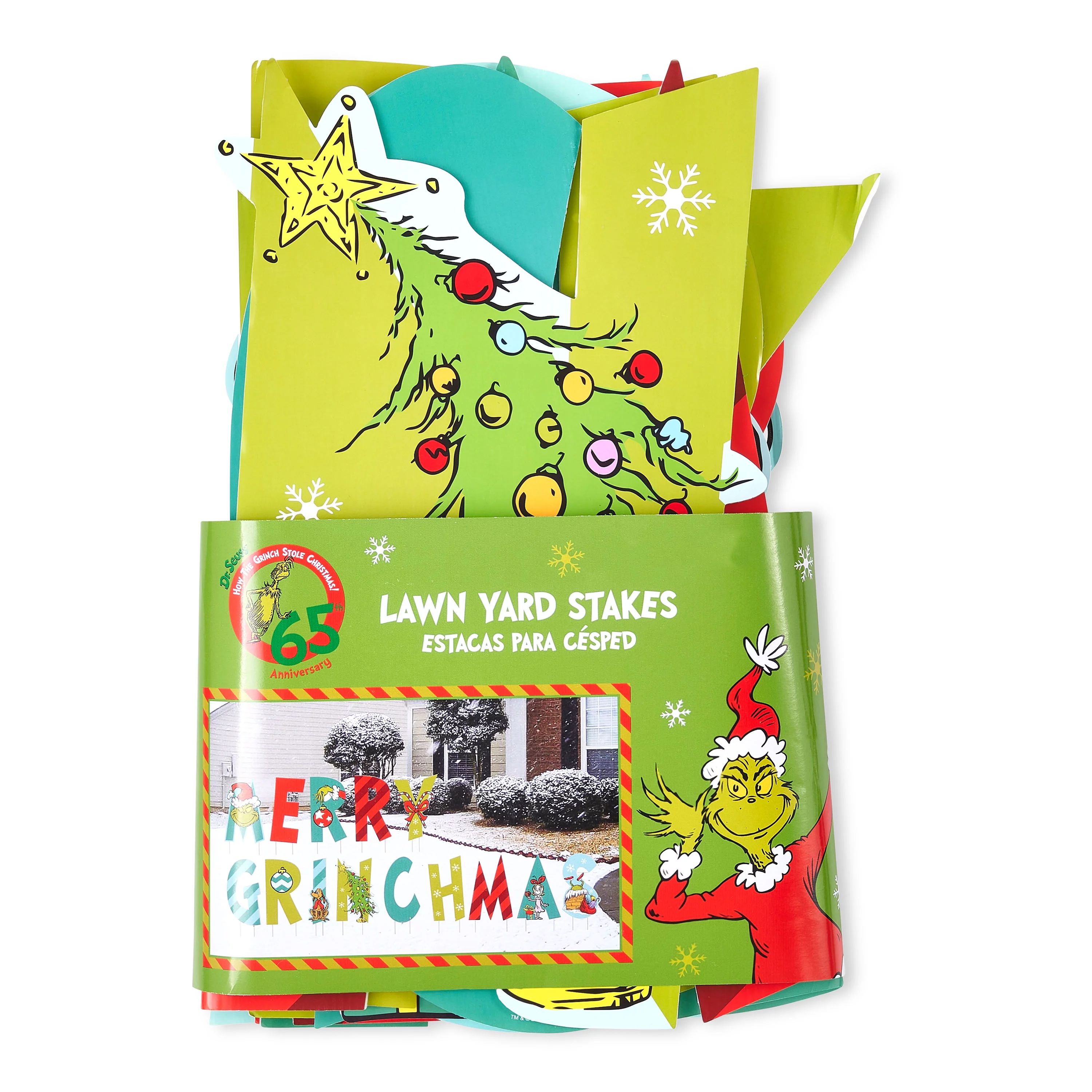 Dr Seuss' The Grinch Who Stole Christmas, "Merry Grinchmas" 14 Piece Yard Sign, Green, Red - Walm... | Walmart (US)