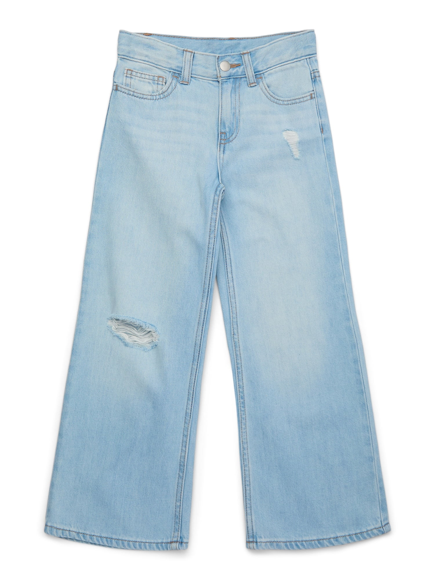 Wonder Nation Tween Girls’ Destructed Wide Leg Jeans, Sizes 5-18 | Walmart (US)