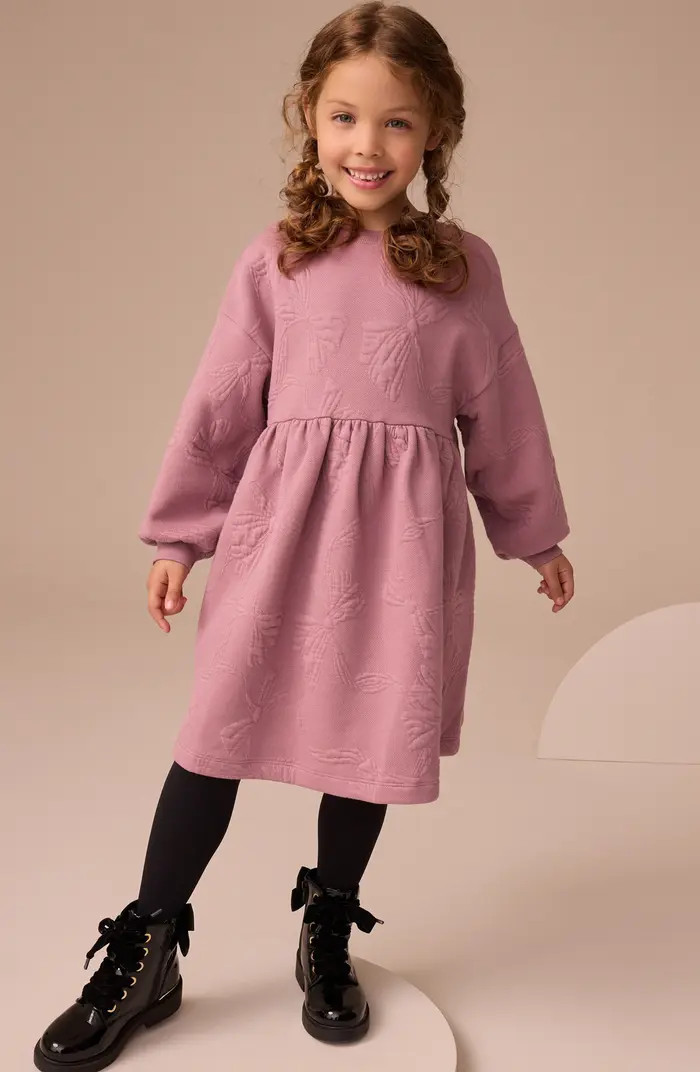 NEXT Kids' Bow Sweatshirt Dress | Nordstrom | Nordstrom