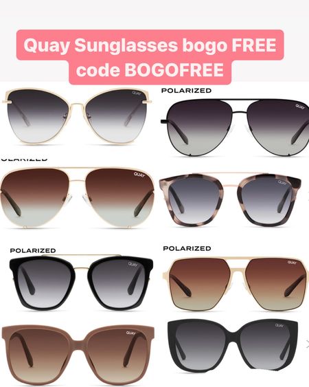 Quay sunglasses bogo free with code BOGOFREE #sunglasses #glasses #quay #beach #vacation 

#LTKswim #LTKunder50 #LTKsalealert
