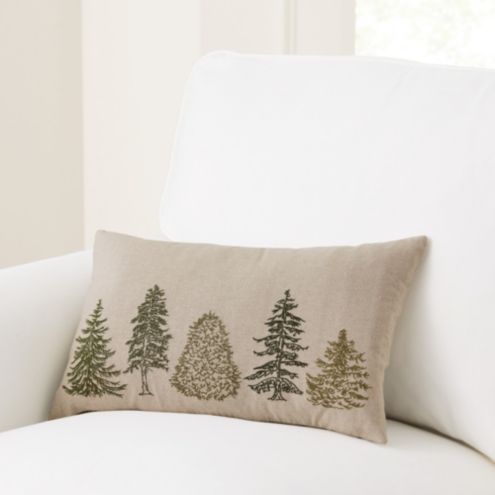 Evergreen Embroidered Cotton Holiday Throw Pillow Cover with Insert | Ballard Designs, Inc.