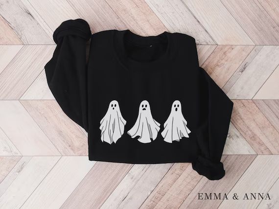 Ghost Sweatshirt Ghost Sweater Halloween Crewneck Halloween - Etsy | Etsy (US)