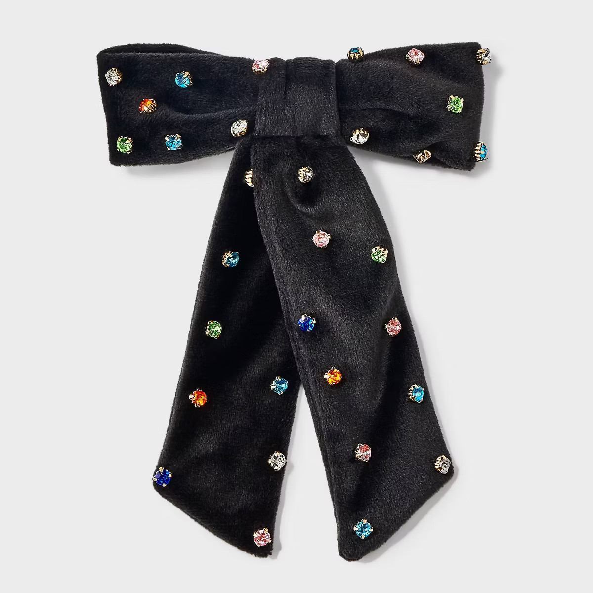 Girls' Velvet Bow with Gem Hair Clips - art class™ Black | Target