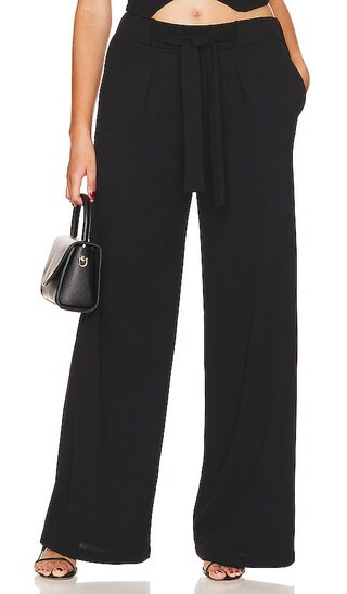 Belted Wide Leg Pant in Black | Revolve Clothing (Global)