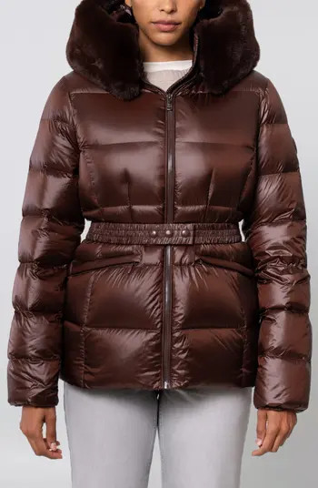 Lux Faux Fur Lined Water Resistant Recycled Nylon Down Puffer Jacket | Nordstrom