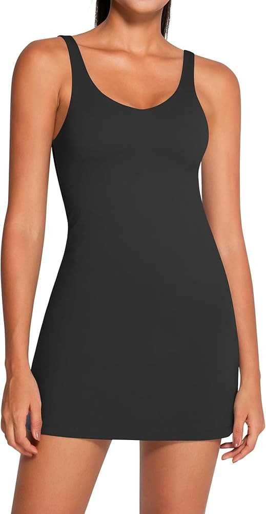 Womens Tennis Dress with Built in Shorts Open-Back Sleeveless Golf Athletic Dress | Amazon (US)