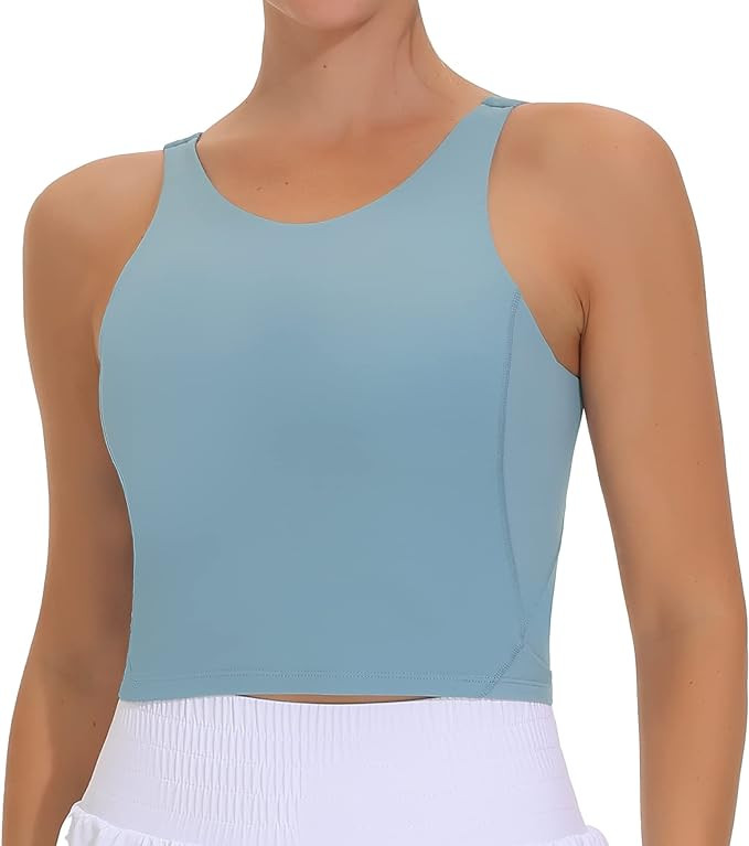 THE GYM PEOPLE Women's Sports Bra Sleeveless Workout Tank Tops Running Yoga Cropped Tops with Rem... | Amazon (US)
