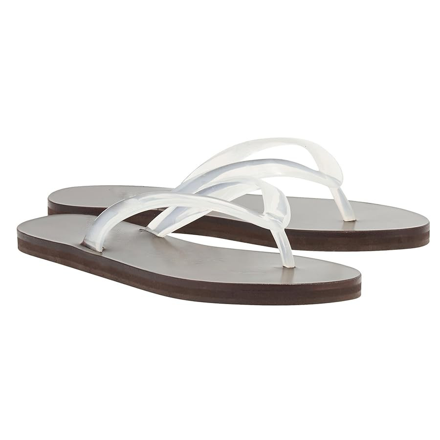 Jelly Beach Flip Flop Sandals for Women Clear Jelly Slip on Comfortable Thong Sandals Slides Sand... | Amazon (US)