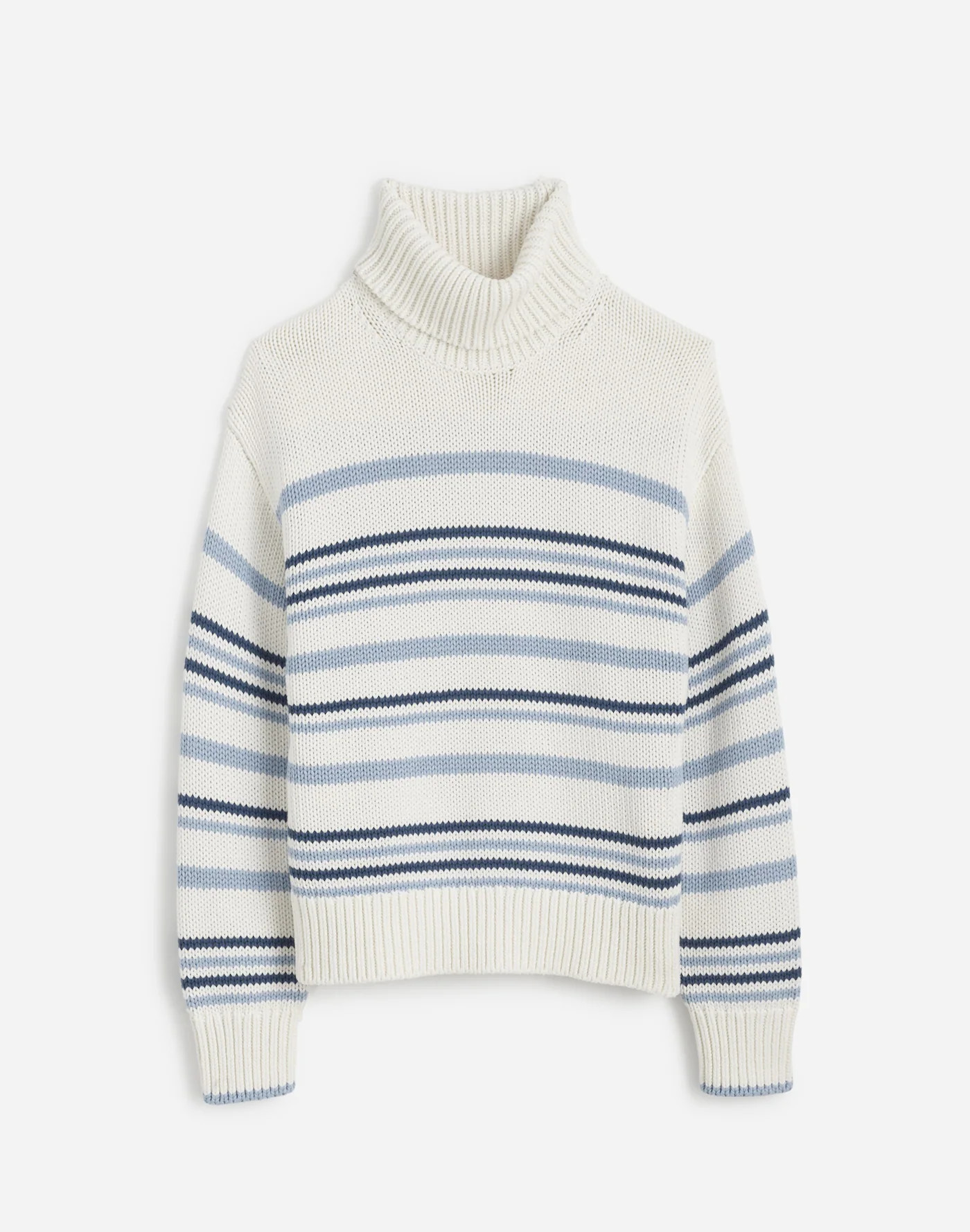Ribbed Cotton Turtleneck Sweater in Stripe | Madewell