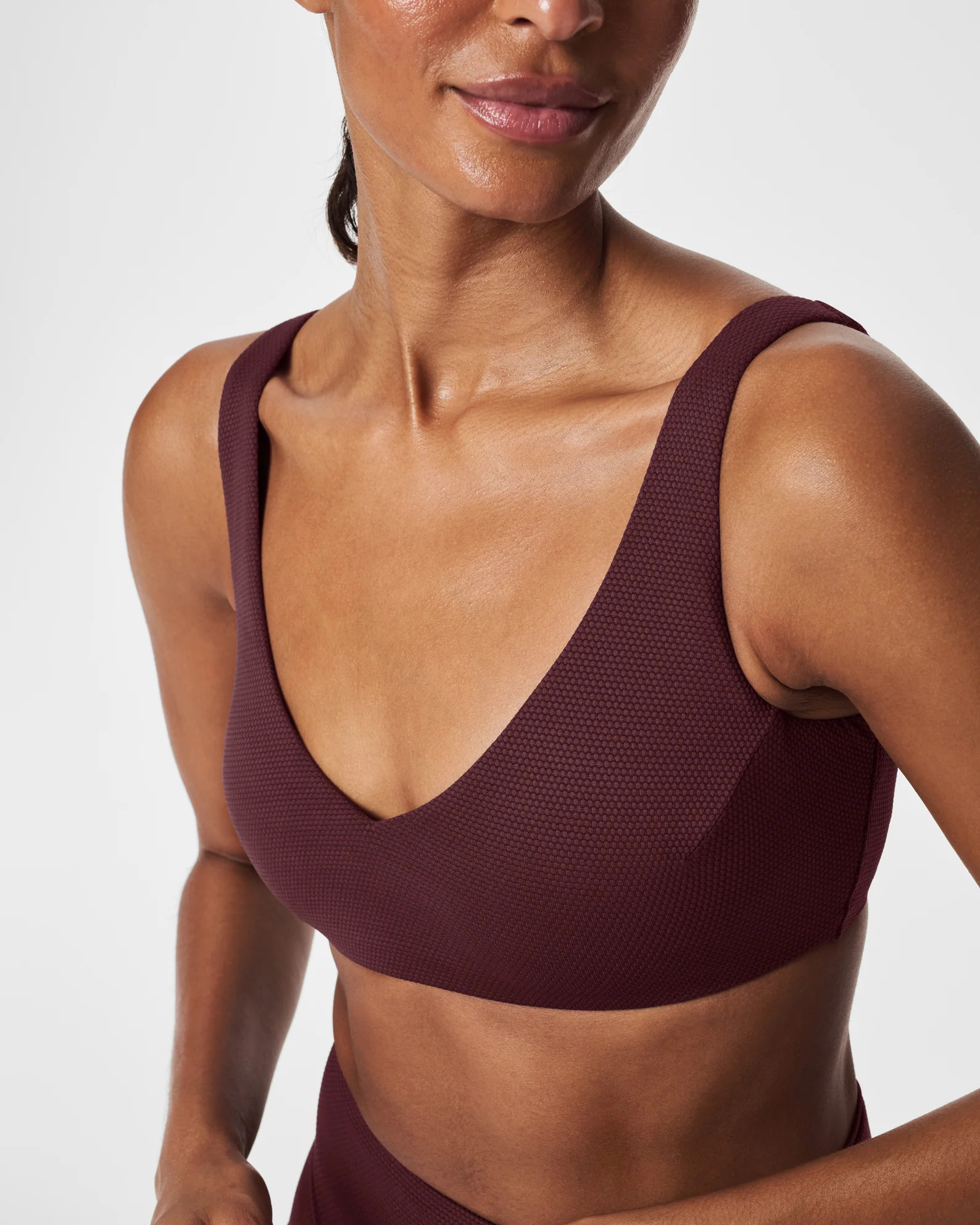 Pique Plunge Bikini Top | Spanx