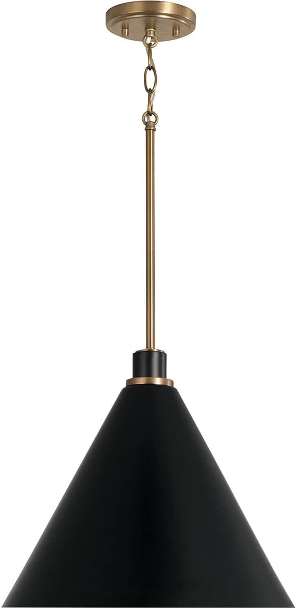 Capital Lighting 350112AB Bradley Modern Metal Cone Pendant Ceiling Light Fixture, 1-Light 100 Wa... | Amazon (US)