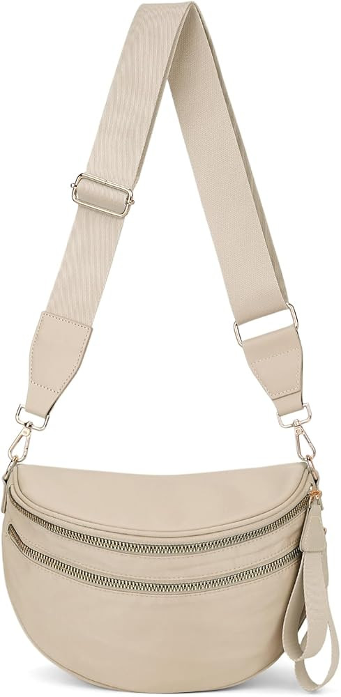 hibear Checkered Crossbody Bag Spacious Bum Bags for Women Nylon Crossbody Fanny Packs Checkered ... | Amazon (US)