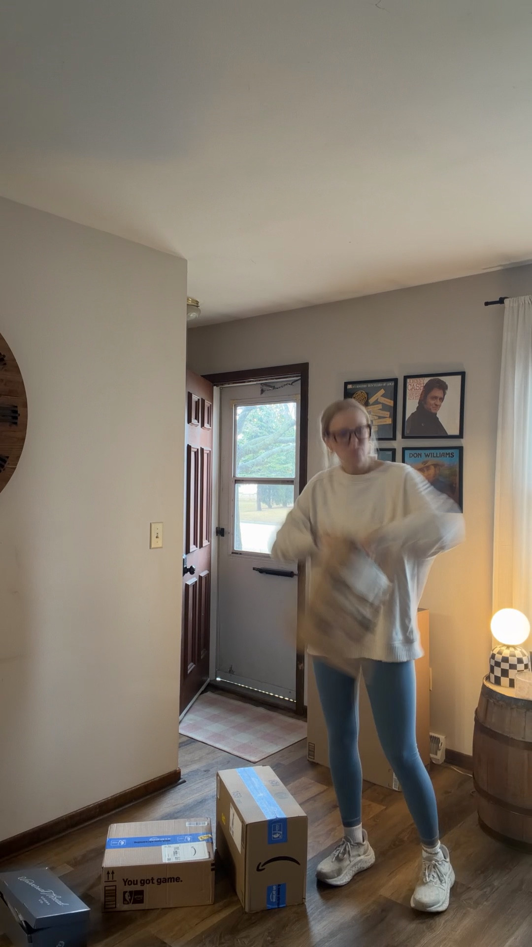 Friday’s get sh!t don’t day.. unbox packages.. clean.. laundry.. — 03.06.26 📦🧹🧼🧺

white Old Navy tank top: Medium
blue Amazon leggings: Small
white New Balance shoes: 9
*socks are Old Navy

Everything is TTS :)

Love these Amazon leggings.. soooo buttery soft & don’t move when I workout & perfect for all workouts-pilates, cardio, strength conditioning, etc. 🤌🏻 🩵

Amazon leggings, Amazon style, Amazon fashion, blue leggings, comfy leggings, workout outfits, Old Navy tank tops, Old Navy activewear, Old Navy powersoft, New Balance shoes, white running shoes, outfit of the day, open boxes, time lapse, watch now

#LTKvlog #LTKdayinmylife #LTKmorningroutine