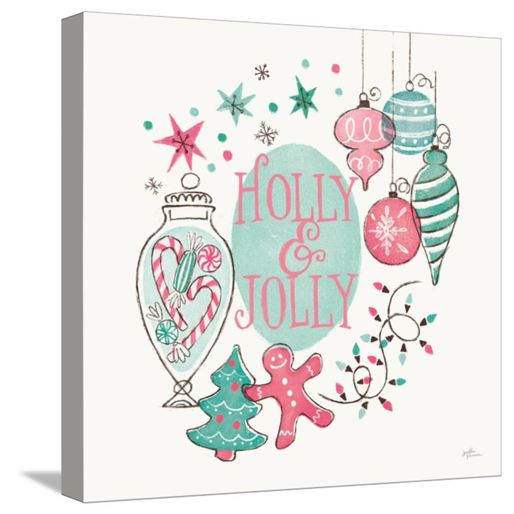 Retro Christmas IV Bright, Gallery-wrapped Canvas Print Wall Art by Janelle Penner, 16x16 | Walmart (US)