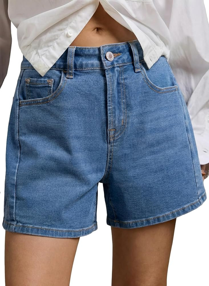 Sidefeel Women's Jean Shorts High Waisted Stretchy Casual Side Seam Denim Shorts | Amazon (US)
