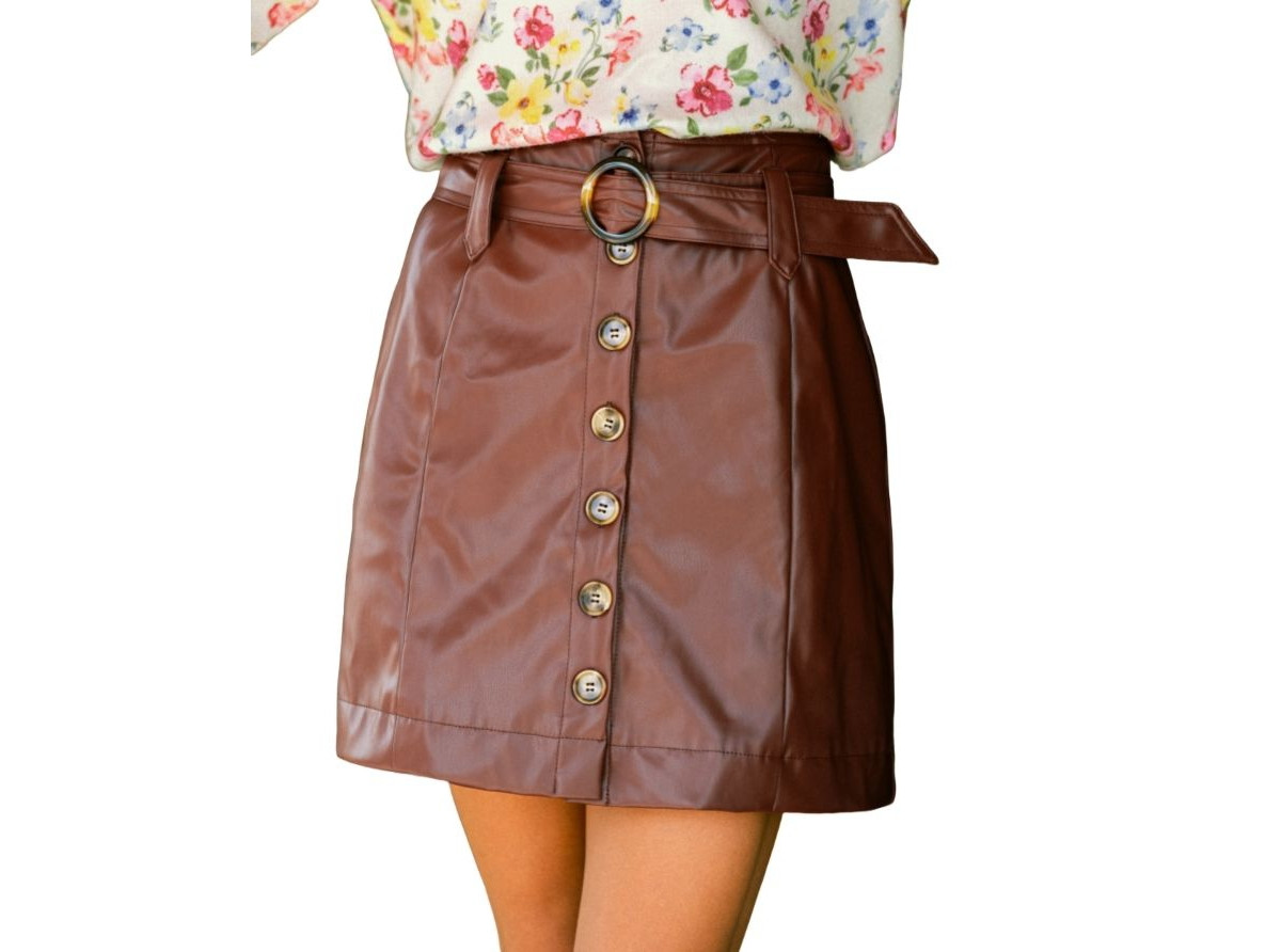 Cupshe Women's Vinyl Spin Brown Mini Skirt - Brown | Macy's
